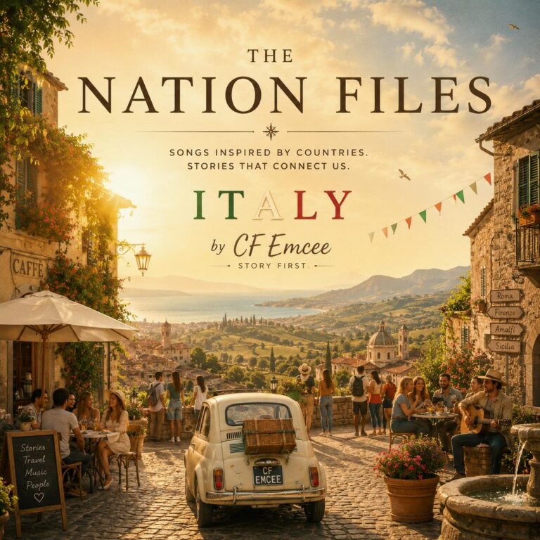 Italy: Five Minutes - song artwork inspired by Italian attitudes to time.